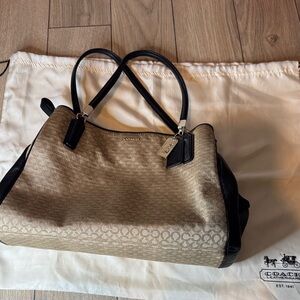 Coach Madison Kimberly Satchel – Black Signature Canvas & Leather